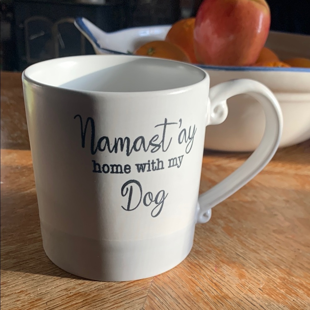 White and Black Ceramic Mug with Playful Text